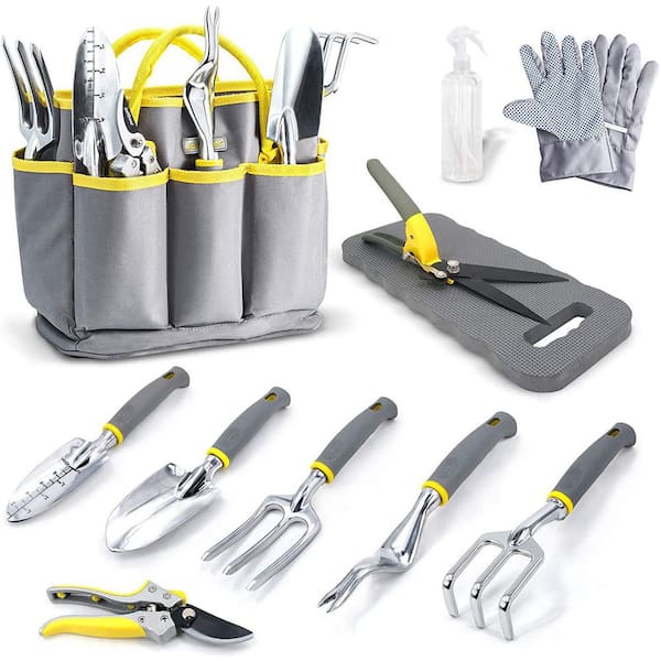 Jardineer 11-Piece Garden Tool Set with Tote Bags and Gardening Gloves, Gardening Gifts for Gardeners