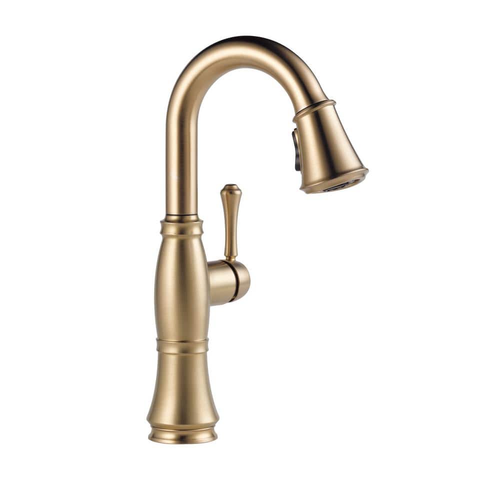 Champagne Bronze Pull-Down Bar Faucet with Spray
