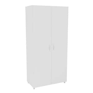 Santa Fe White 2 Door Storage Cabinet with Open Cubbies