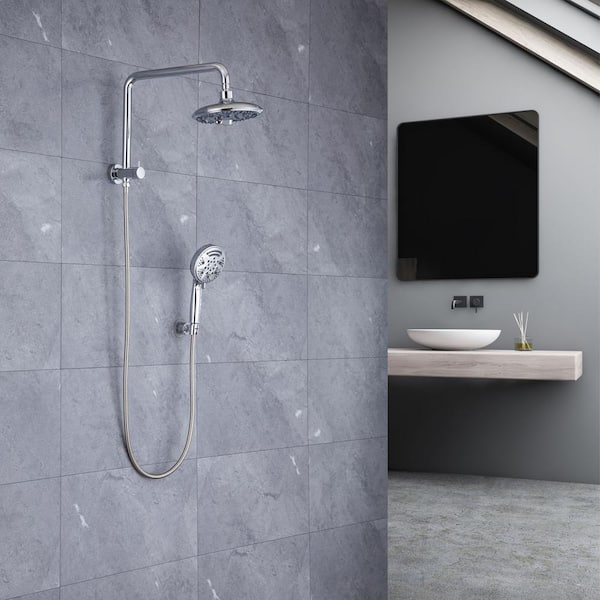Siavonce 6-Spray Patterns with 2.2 GPM 8 in. Wall Mount Dual