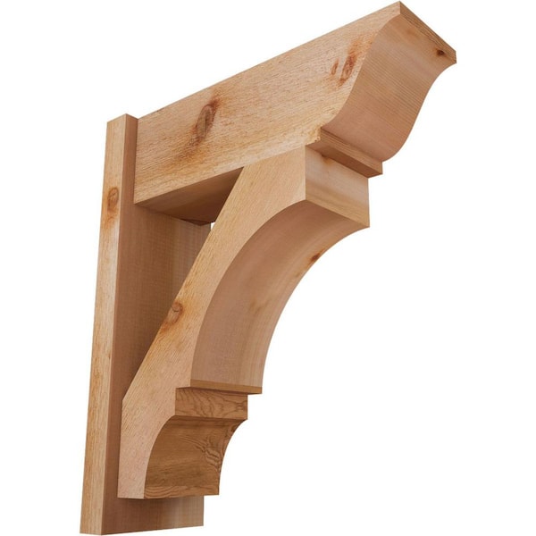 Ekena Millwork 8 in. x 26 in. x 22 in. Western Red Cedar Balboa Traditional Rough Sawn Outlooker