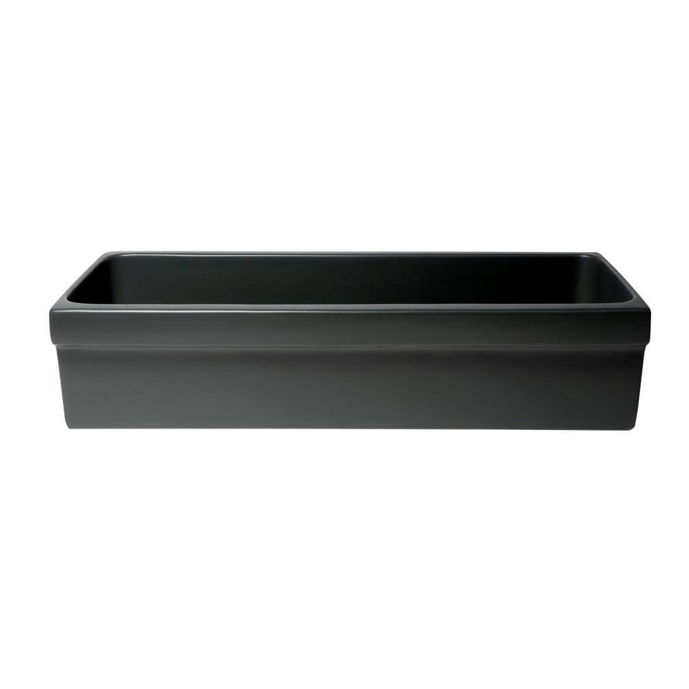 Matte Black Ceramic 36'' Trough Bathroom Sink