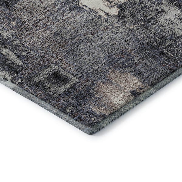 Mayfield Premium Machine Washable Abstract AMF989 Charcoal 5 ft. x 7 ft. 6 in. Area Rug