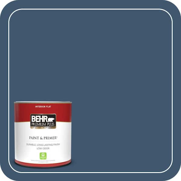 BEHR PREMIUM PLUS 1 qt. #ECC-16-3 Inlet Harbor Flat Low Odor Interior Paint & Primer