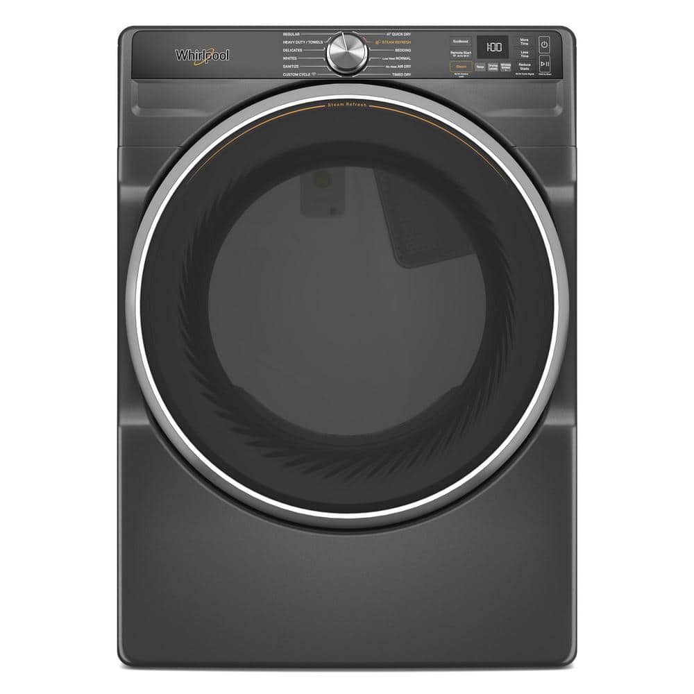 7.4 cu. ft. vented Front Load Gas Dryer in Volcano Black with Steam Capabilities