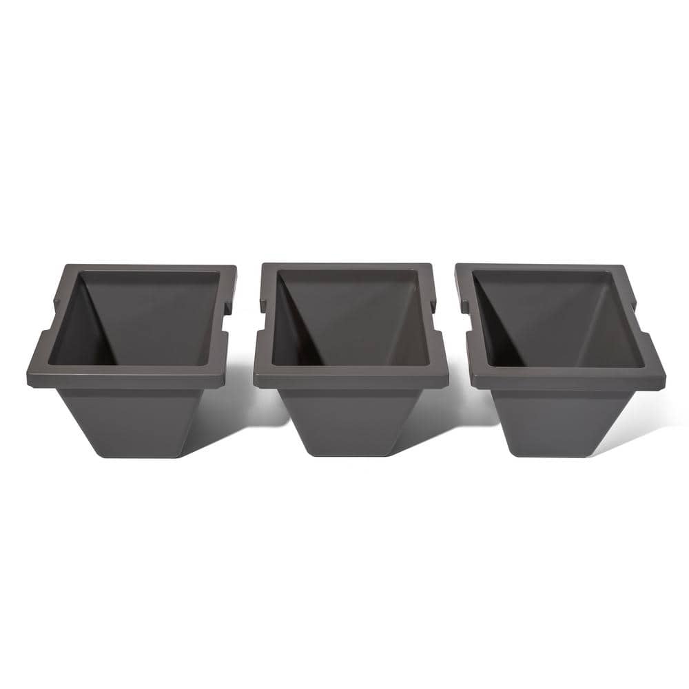 Atherton Black Resin Raised Planter Box with Removable Trays