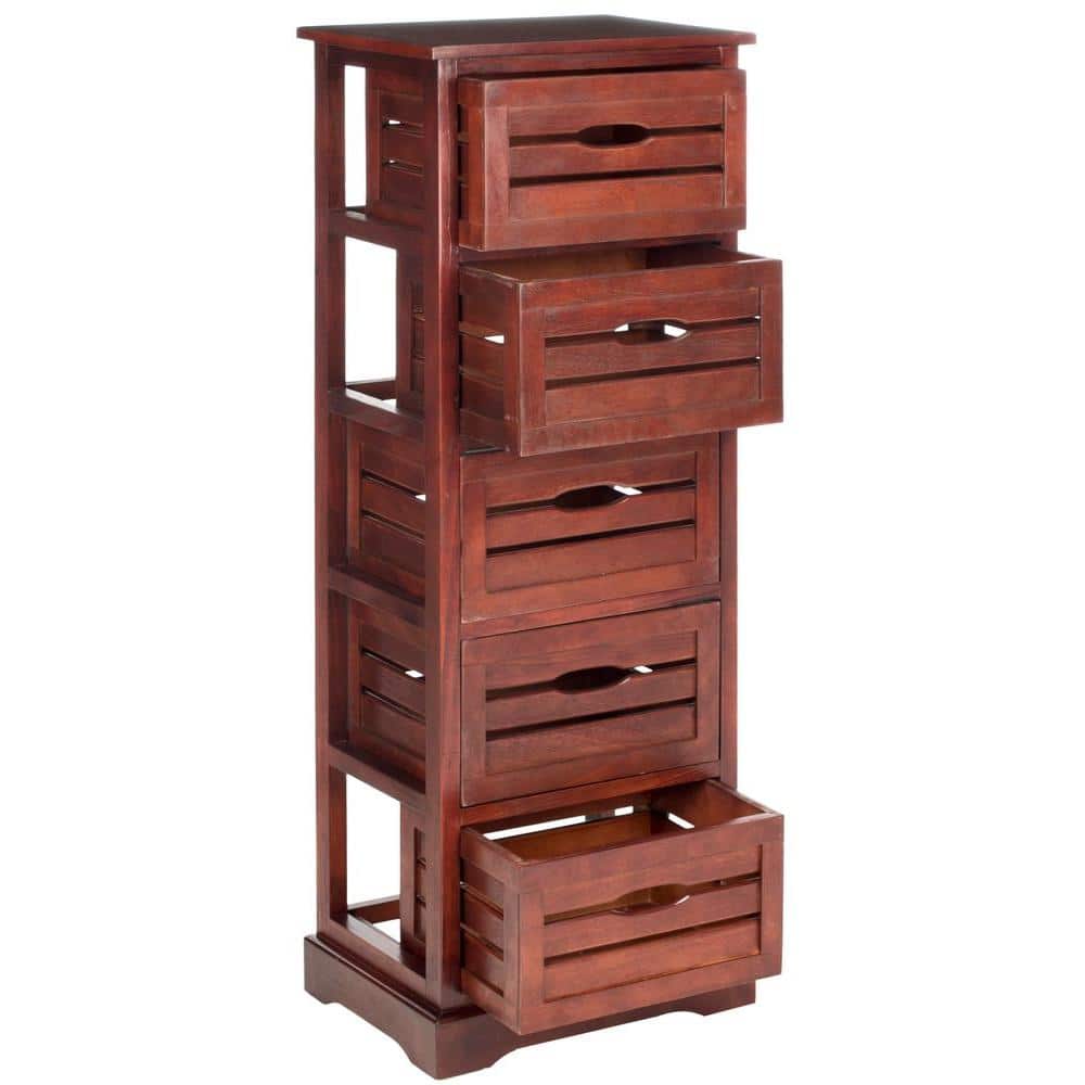 Coastal Charm Cherry Pine 5-Drawer Lingerie Cabinet