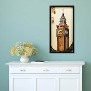 33 in. x 17 in. "Big Ben" Dimensional Collage Framed Graphic Art Under Glass Wall Art
