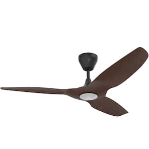 Haiku L - Smart Indoor Ceiling Fan, 52" Diameter, Cocoa/Black, Integrated LED (2700K), Universal Mount with 5" Downrod