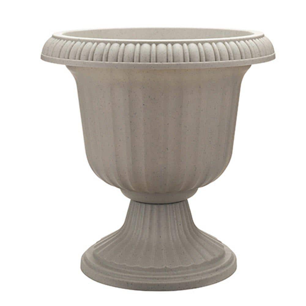 14 in. Stone Southern Patio Large Outdoor Lightweight Resin Utopian Urn Pla