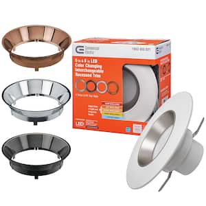 5 in./6 in. Selectable Integrated LED Recessed Trim Can Light with 4 Interchangeable Trims 950 Lumens Dimmable