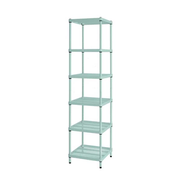 Design Ideas MeshWorks Sage Green 6-Tier Steel Shelving Unit (18 in. W x 71 in. H x 18 in. D)