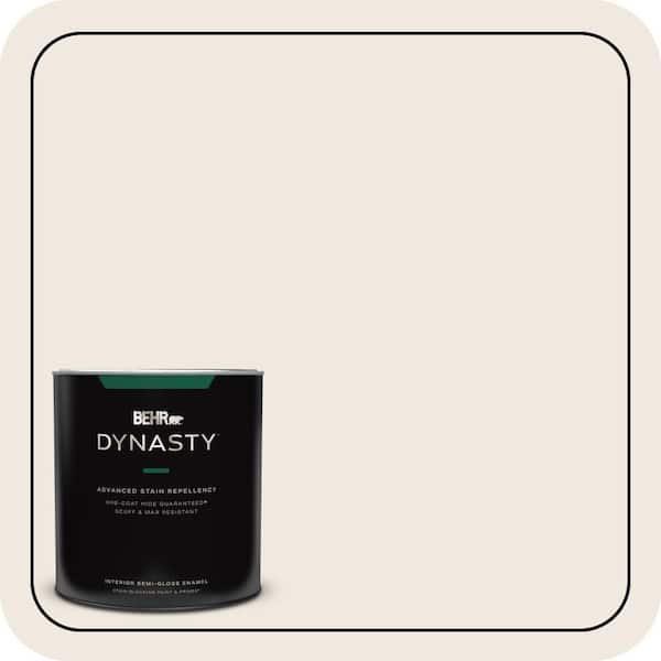 BEHR DYNASTY 1 qt. #ECC-57-2 Shady White Semi-Gloss Enamel Interior Stain-Blocking Paint & Primer