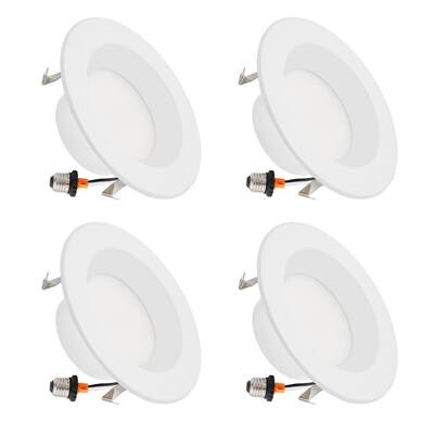4 in. Retrofit Housing Required New Construction, 4000K Neutral White Integrated LED Recessed Light Kit, (4-Pack)