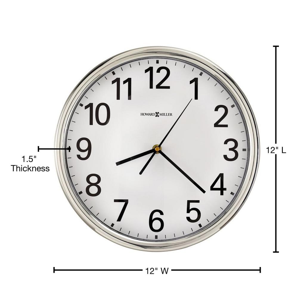 Hamilton 12" White and Silver Contemporary Wall Clock