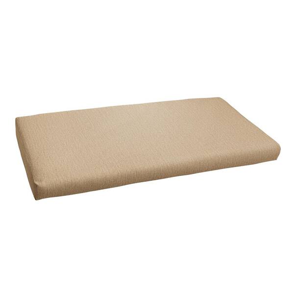 1101Design 43 x 18 Indoor/Outdoor Round Front Bench Cushion in Sunbrella Canvas Fawn