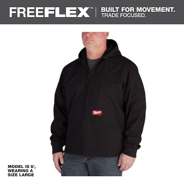 Milwaukee Men's Large Black FREEFLEX Softshell Hooded Jacket 312B