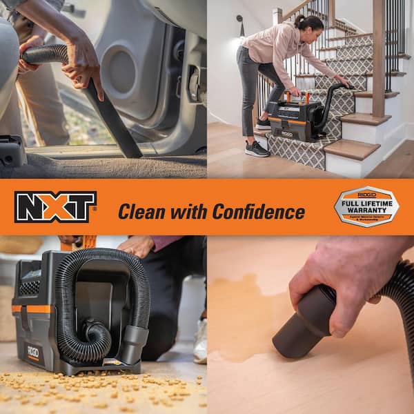 3 Gal. 18V Cordless NXT Shop Vacuum Wet Dry Vac (Tool Only) with Filter, Dust Bags, Locking Hose and Accessories HD0318G