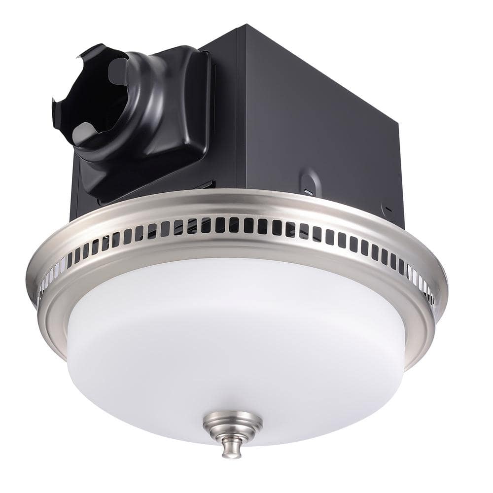 Round Brushed Nickel LED Ceiling Mount Exhaust Fan