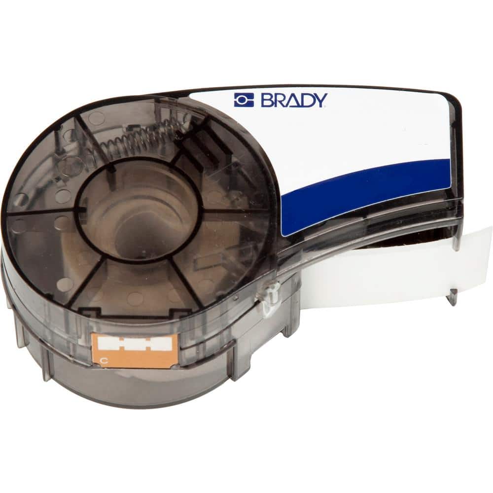 BRADY BMP21-PLUS Handheld Label Printer with Rubber Bumpers 3/4 X 21 BLK/WHT 6 to 40 Point Font & Brady M21-750-595-WT BMP21 Tape B Multi-Line Print 595 Indoor/Outdoor Vinyl Film Size 