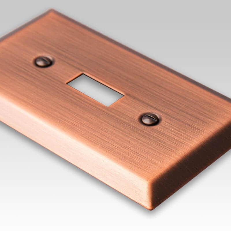 Antique Copper Triple Toggle Steel Wallplate