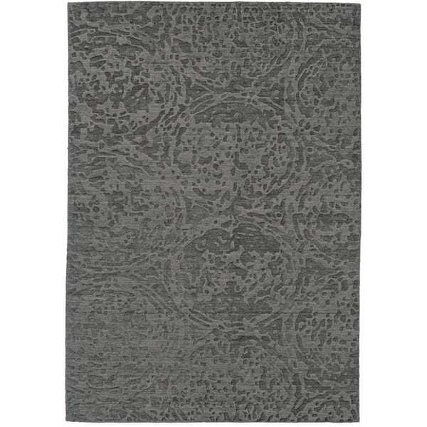 HomeRoots 6 x 9 Gray Abstract Area Rug