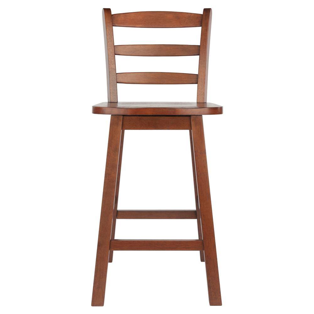 Scalera 24" Walnut Wood Swivel Counter Stool