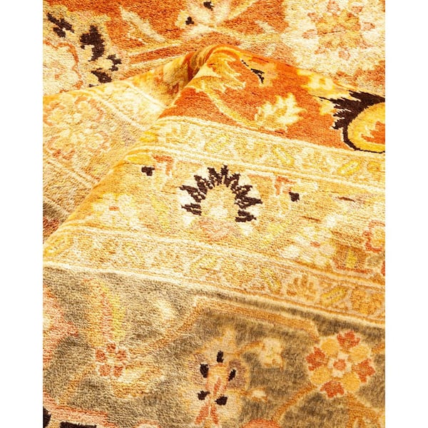 Mogul 8 ft. x 10 ft. Brown Oriental Wool Indoor Area Rug