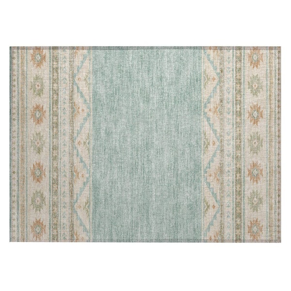 Chantille Machine Washable Indoor/Outdoor Abstract ACN3075 Seafoam 3 ft. x 4 ft. Area Rug