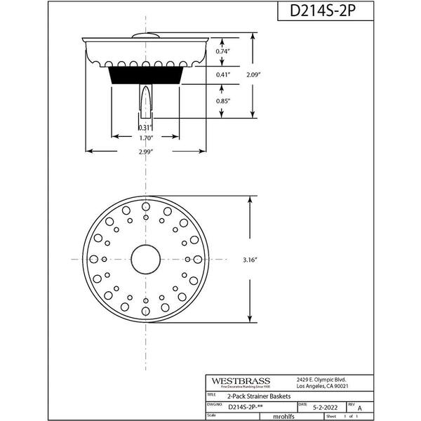 The Plumber's Choice 3-1/2 in. Strainer Basket with Ball Post Replacement  for Kitchen Sink Drains Stainless Steel and Rubber Stopper 017532IN - The  Home Depot