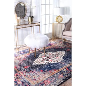Veronica Oriental Persian Navy 8 ft. x 8 ft. Square Rug