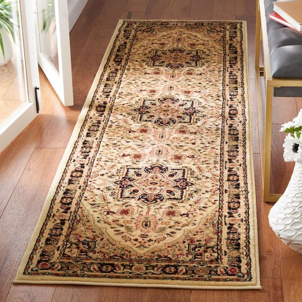 Lyndhurst 2 ft. x 8 ft. Beige/Black Oriental Runner Rug