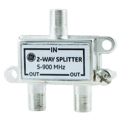 2-Way Coaxial Cable Splitter  in Nickel/Silver