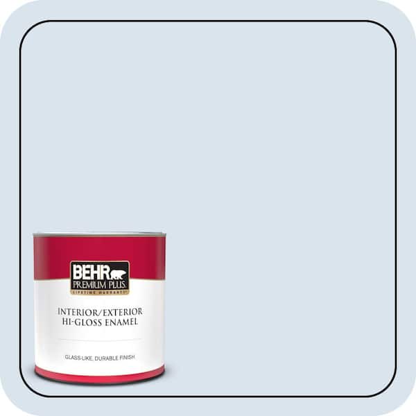 BEHR PREMIUM PLUS 1 qt. #590C-2 Ocean Air Hi-Gloss Enamel Interior/Exterior Paint & Primer