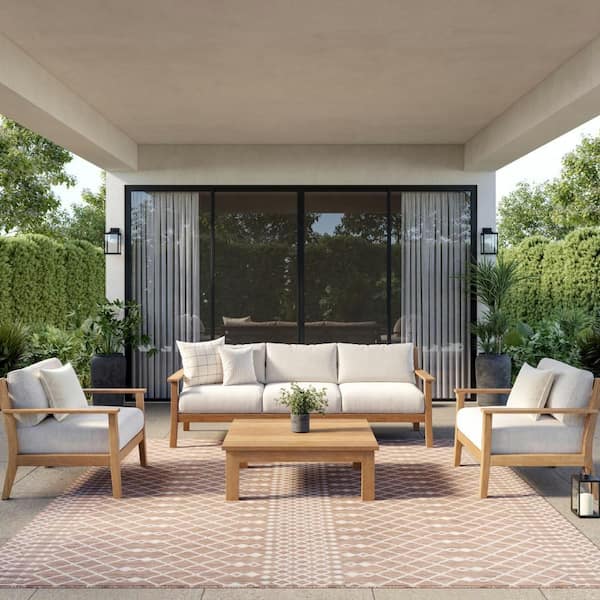 Positano Beige 12 ft. x 12 ft. Moroccan Contemporary Square Area Rug