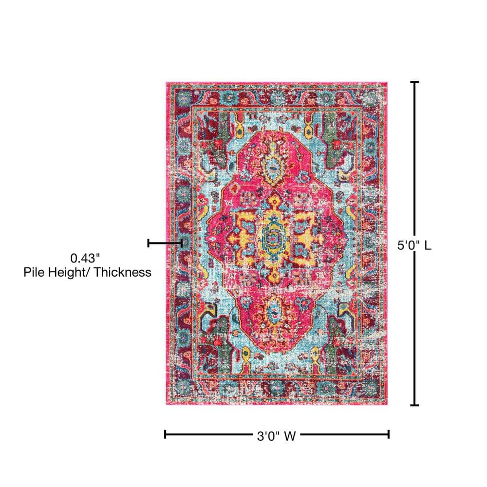 Corbett Vintage Bohemian Medallion 3x5 Multi Area Rug