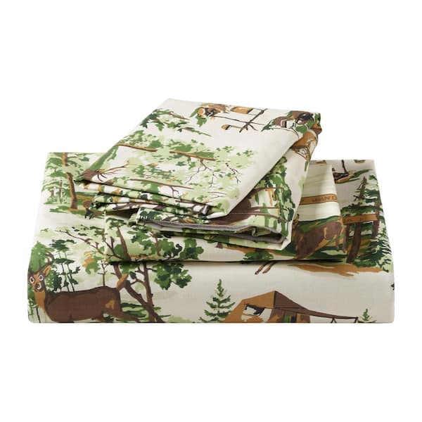 Makers Collective Camp Wandawega 3-Piece Multi-Colored 250-Thread Count Cotton Twin Sheet Set