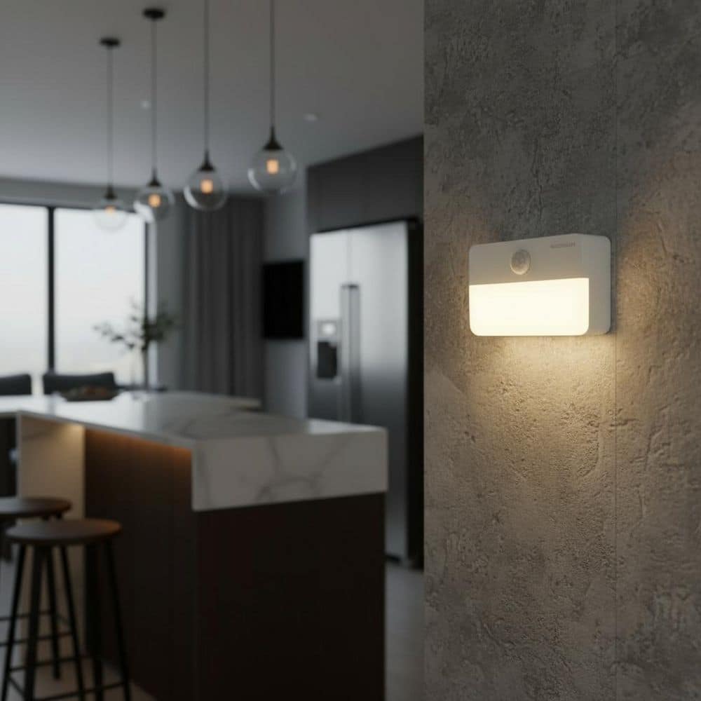 4-Pack Motion Sensor Night Light – 3.3W Rechargeable, Wireless Magnetic Mount, Warm White, For Stairs & Cabinets