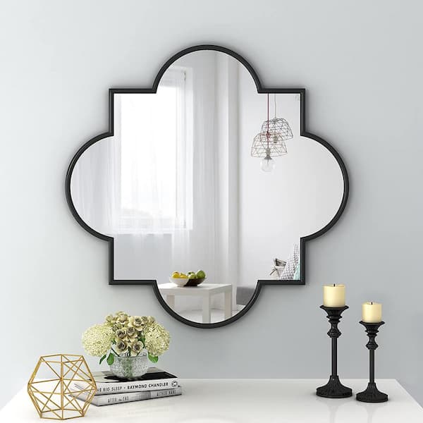 KOHROS 32 in. x 32 in. Modern Irregular Framed Decorative Mirror
