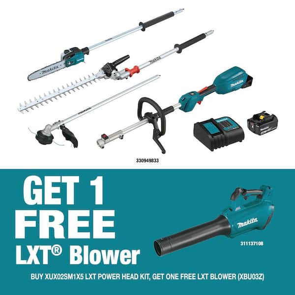 18V LXT Brushless Couple Shaft Power Head Kit w/String Trimmer, Pole Saw & Articulating Hedge Trimmer Attachments 4.0Ah