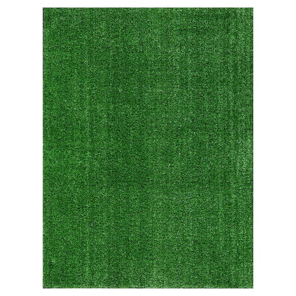 Ottomanson Turf Collection Waterproof Solid Grass 22x30 Indoor/Outdoor Artificial Grass Doormat, 22 in. x 31 in., Green
