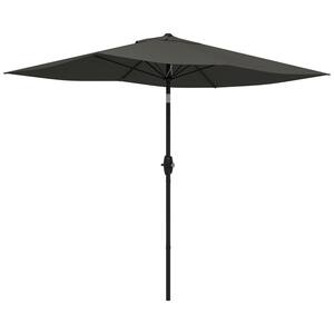 10 ft. x 6.5 ft. Steel Outdoor Market Umbrella in Dark Gray with Crank and Push Button Tilt