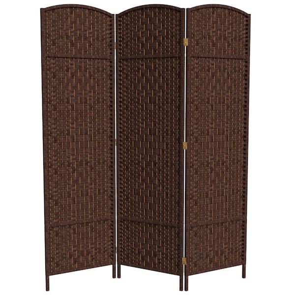 RED LANTERN 6 ft. Dark Mocha 3-Panel Room Divider