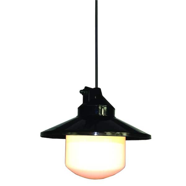 Polymer Products Black Outdoor Portable Pendant with Large Globe and Shade