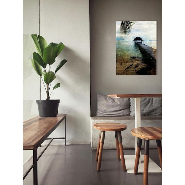 Dock in Paradise by Grotto Studios 1 Piece Unframed Canvas Drawing Print 18 in. x 24 in.