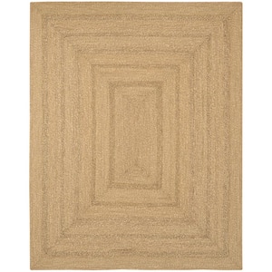 Natural Seagrass Natural 6 ft. x 9 ft. Solid Contemporary Area Rug