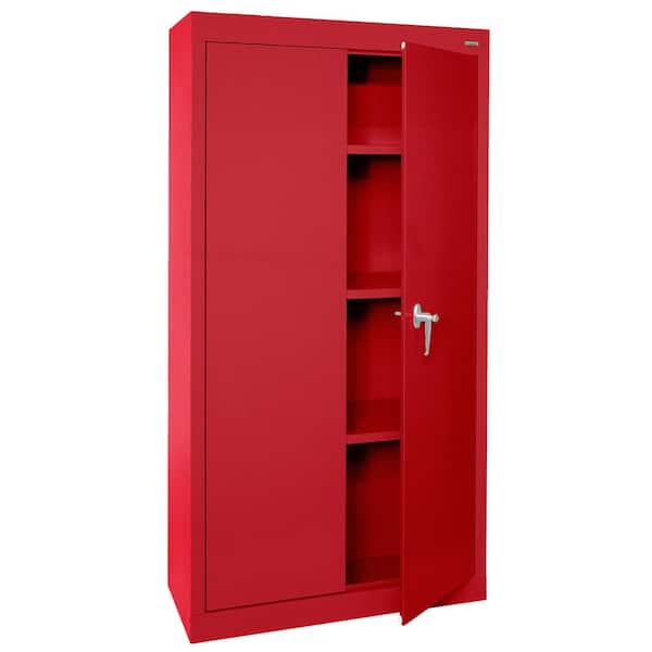 Value Line Series 3-Shelf 24-Gauge Garage Freestanding Storage Cabinet in Red ( 30 in. W x 66 in. H x 18 in. D )