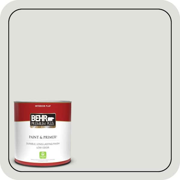 BEHR PREMIUM PLUS 1 qt. #MQ3-45 Looking Glass Flat Low Odor Interior Paint & Primer