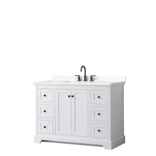Wyndham Collection Avery 48 in. W x 22 in. D x 35 in. H Single Bath ...