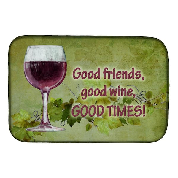 Caroline's Treasures Three Glasses of Wine Purple Dish Drying Mat